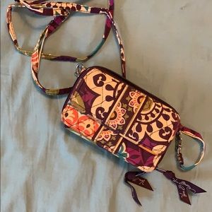 Vera Bradley mini crossbody wallet  purple paisley